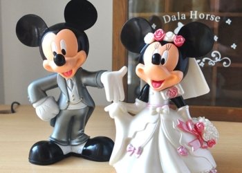 7 cm Minnie Mickey Mouse marry Action disney red dolls kids Toy wedding present kids gift