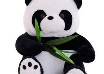 9-20cm Vivid Funny Panda with Bamboo Leaves Plush Toys Soft Cartoon Animal Doll Kids