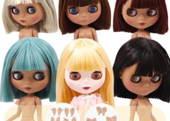 ICY DBS Blyth doll No.2 WHITE and Black skin joint body oily straight hair 1/6 BJD special price toy