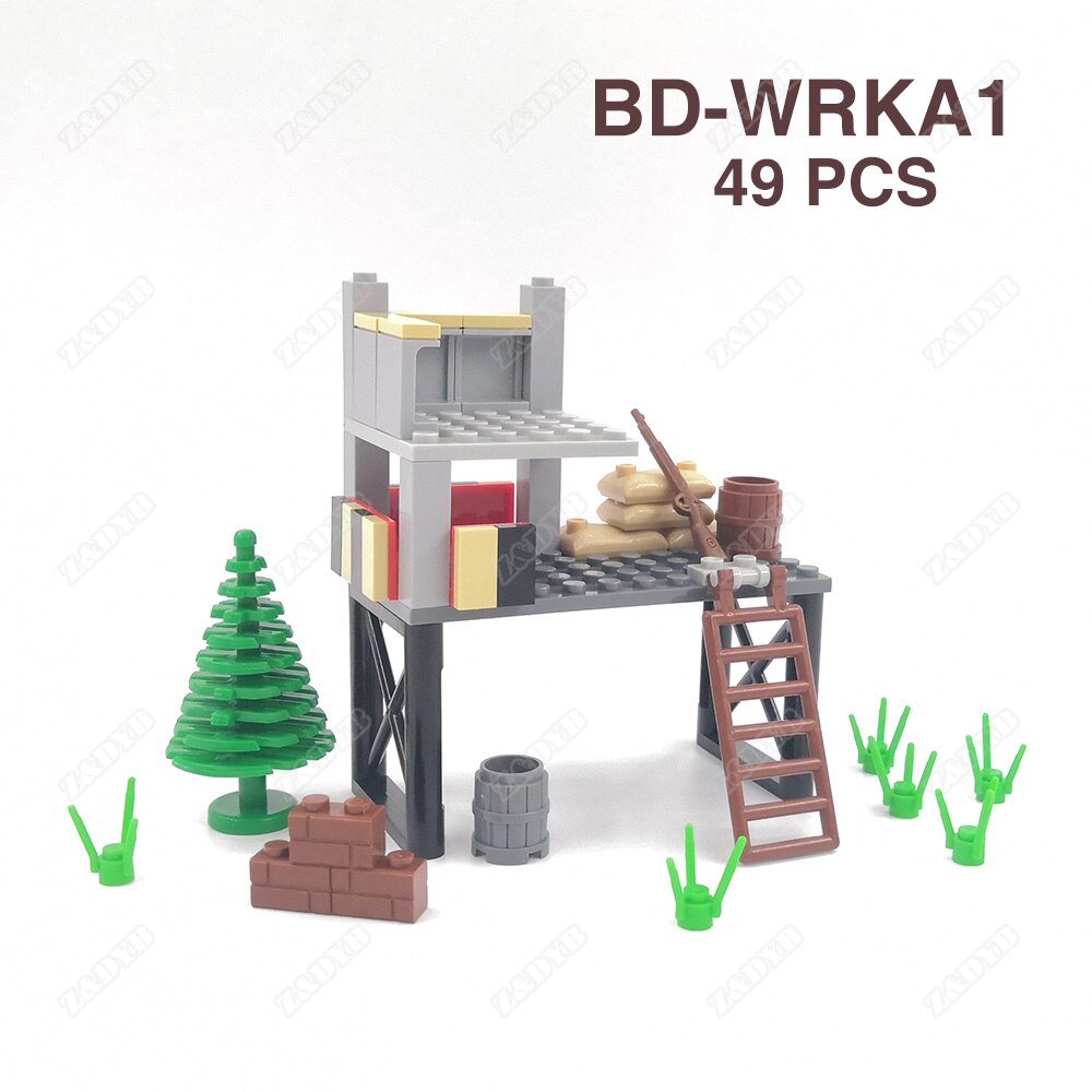 DIY Military Weapon Gun WW2 MOC Accessories Part Mini Soldier Base Figure Playmobil Model Toys