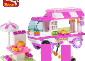 102Pcs City Old Vans Snack House Car Building Blocks Sets Brinquedos 2 Figures Juguetes Playmobil Kids Toys