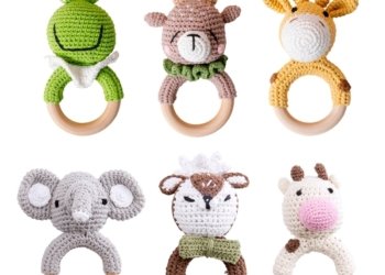 Bopoobo 1pc Baby Teether Safe Wooden Toys Mobile Pram Crib Ring DIY Crochet Rattle Soother Bracelet Teether Set Baby Product