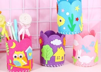 5Pcs/Set DIY Craft Pencil Holder Educational Creative Handwork Pen Container Arts And Crafts Toy