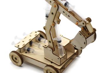 STEM Toy Educational Science Experiment Technology DIY Hydraulic Excavator Painted Kids Toys