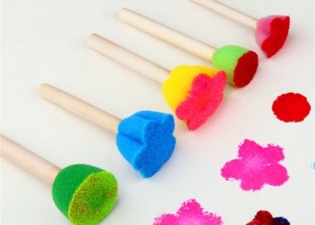 Kids Toddler Sponge Stamp Brush Kits Flower Drawing Paint Educational Art and Craft Creative Toys