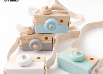 Let’s make 1pc Wooden Baby Block Fashion Camera Pendant Montessori DIY Toy