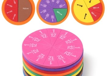 51Pcs EVA Round Shaped Fraction Instrument Demonstrator Montessori Math Educational Toy Student Learning Tool