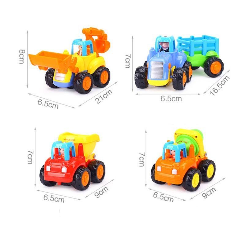 Thicken Push And Go Car Construction Vehicles Toys Pull Back Cartoon Play For 2 3 Years Old Boys Toddlers Kids Gift 95AE