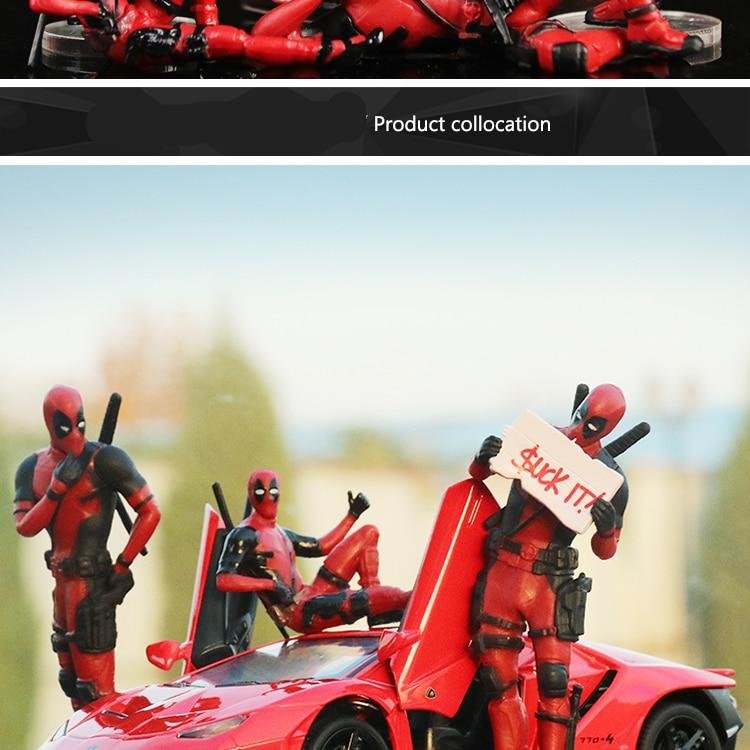 Marvel Car Interior Decoration Personality Anime DeadPool Action Mini Doll For Car Goods Car Interior Accessories Decoration