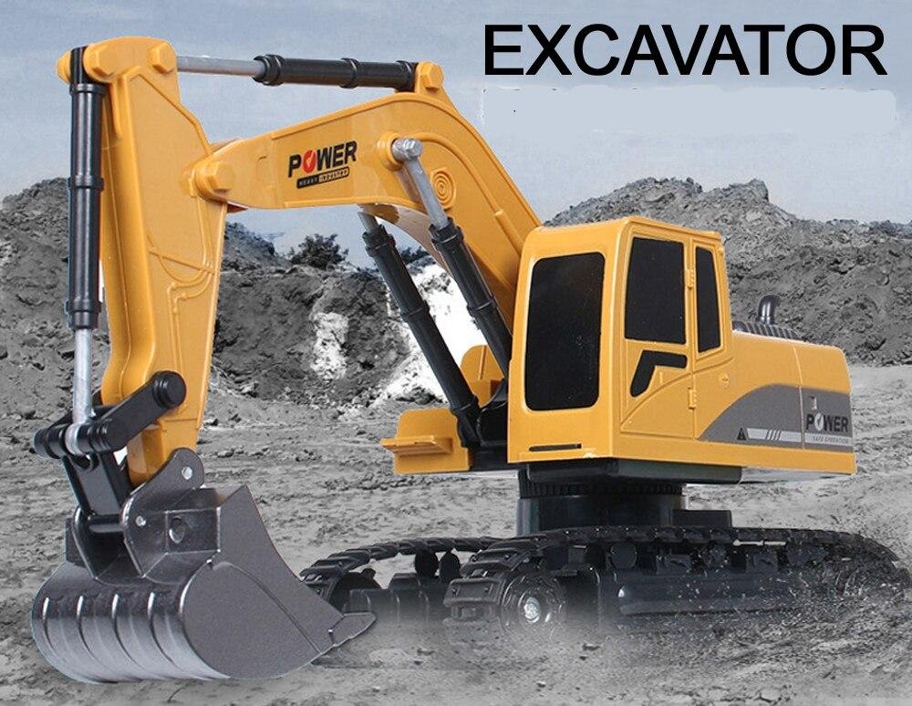 RC Excavator Toy 2.4Ghz 6 Channel 1:24 RC Engineering Car Alloy And Plastic Excavator 6CH And 5CH RTR For Kids Christmas Gift