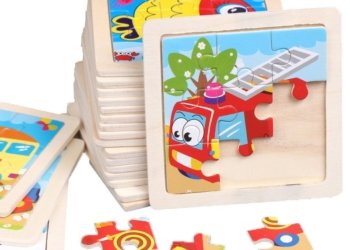 11X11CM Kids Wooden Puzzles Cartoon Animal Traffic Tangram Educational Jigsaw Toys