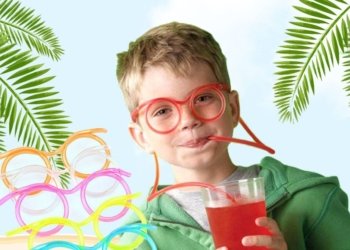 Creative Funny Soft Plastic Straw for Kids Fun Glasses Flexible Drinking Party Toys