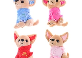 17cm 1PC New Cute Chihuahua Dog Stuffed 4 Colors Plush Toy