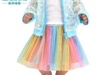 Baby Clothes for Doll fit 43 cm Fashion Sequined Jackets and Dresses