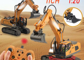 2.4Ghz 11 Channel 1:20 Excavators  Alloy and Plastic Remote Control Diggers Truck Toy