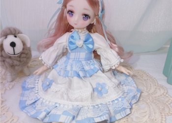 1/6 BJD Anime Full Set 28cm Cute Comic Face  with Clothes  Dolls and Accessories Toy