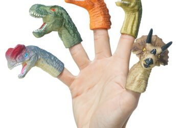 5pcs Mini Cartoon Realistic Dragon Dinosaur Finger Puppet Fingerlings