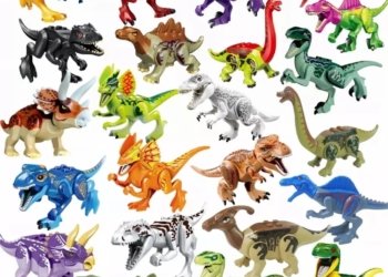 Locking Blocks Dinosaurs Tyrannosaurus Rex Wyvern Velociraptor Stegosaurus Meccano Toys