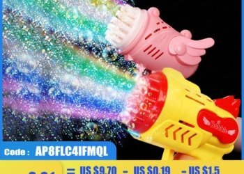 Electric Automatic Soap Rocket LED Light Bubbles Machine Outdoor Toys for Kids