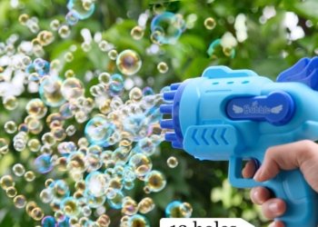 Electric Automatic Soap Rocket Bubbles Machine Portable LED Light Blower Outdoor Toys for Kids