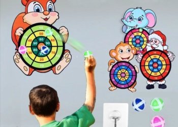 Sticky Ball Dart Board Target Sports Party Sensory Toys For Kids