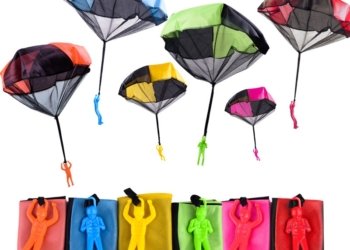 4sets Hand Throwing Parachute Sport Outdoor Funny Sensory Toys For Kids With Mini Soldier