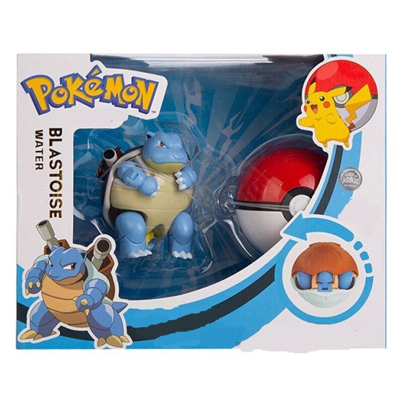 Pokemon Figures Genuine Original Box Deformation Toy Anime Figure Pikachu Charizard Greninja Pocket Monster Pokeball Model Gift