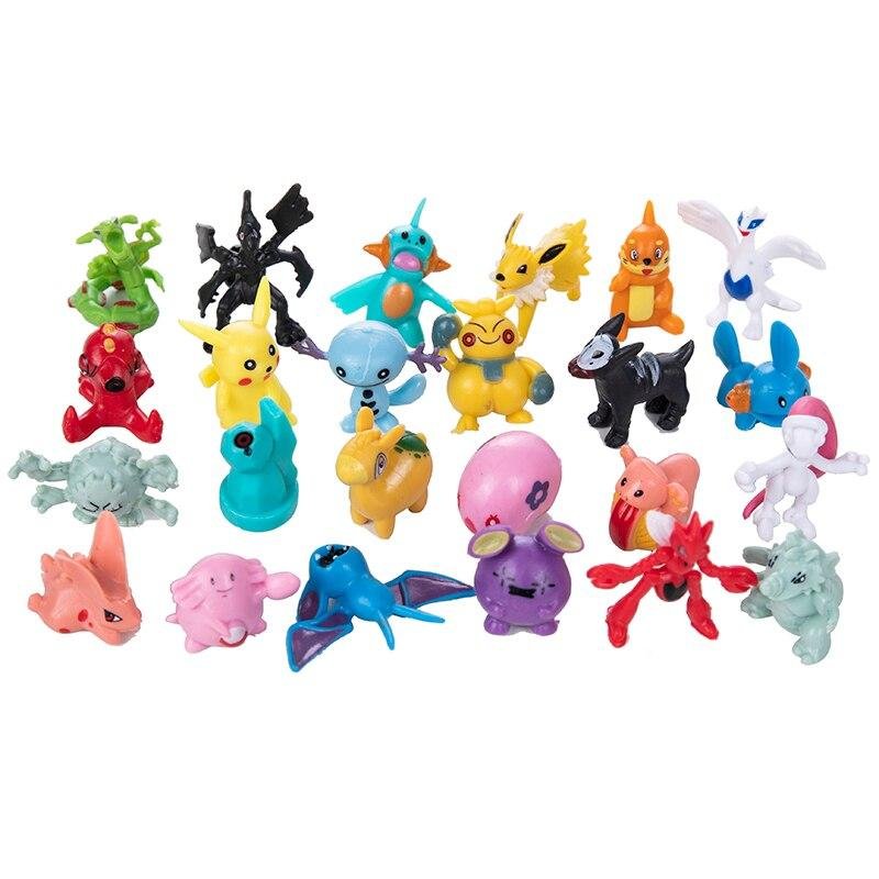 Pokemon Figures Model Lot Bulk Buy 24-144Pcs Different Styles Pikachu Anime Figure Dolls Kawaii Toys Gift Birthday Kids Give Bag