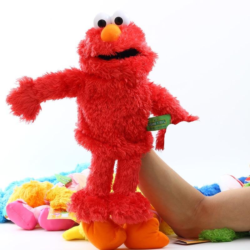Sesame Street Hand Puppet Show Large Puppet Elmo Cartoon Soft Plush Doll Birthday Christmas Party Show For Children Kids Gifts