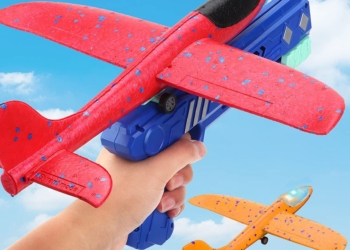 Foam Plane Launcher Catapult Airplane Bubble Model Shooting Outdoor Toys for kids