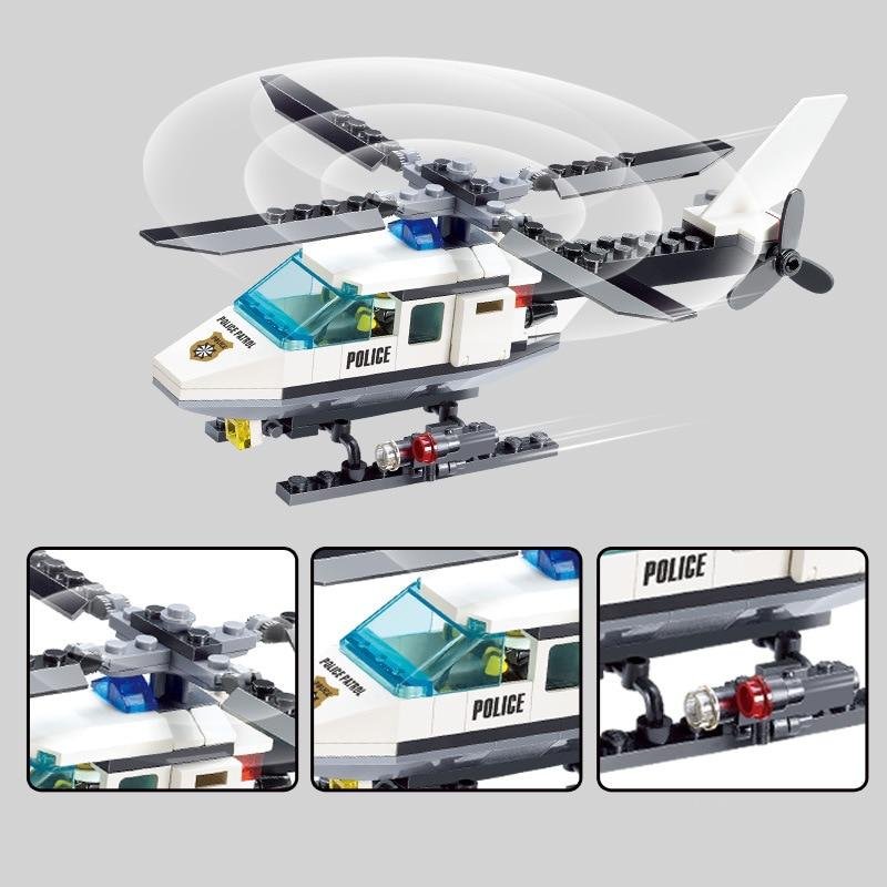 Police Helicopter Car SWAT Plane Carrier Vehicle Aircraft Building Block Toys for 14 Year Olds