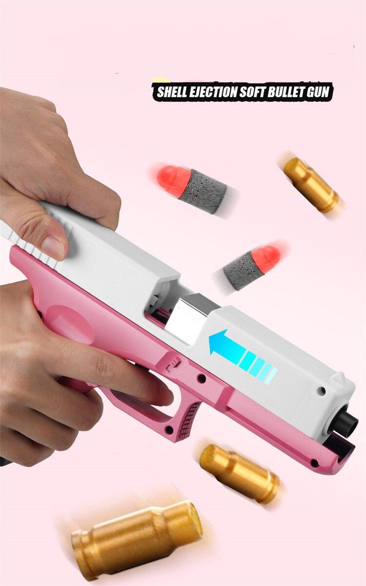 M1911 Glock Soft Bullet Toy Gun Foam Ejection Toy Foam Darts Blaster Pistol Manual Airsoft Gun With Silencer For Kid Adult