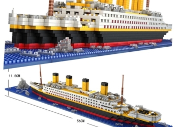 1860Pcs Mini Bricks Titanic Cruise Model DIY Diamond Building Blocks Meccano Toys
