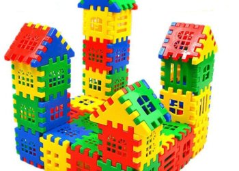 Set of 24 Multicolored Plastic Blocks