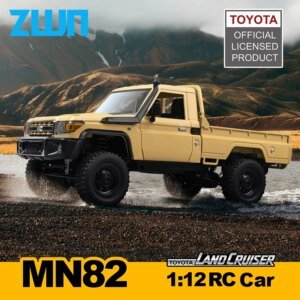 ZWN MN82 1:12 Retro With LED Lights Full-scale Simulation LC79 Professional 4WD Truck Model Remote Control Toys