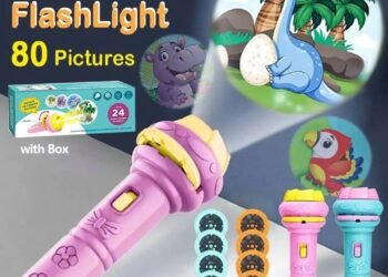 10 Cards Cartoon Projection Flashlight 80 Patterns Creative Projector Arts Crafts and Games Toy