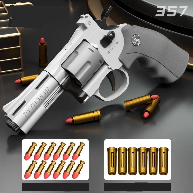 Continuous Firing Pistol ZP5 357 Revolver Launcher Soft Dart Bullet Toy Guns CS Outdoor Weapon Birthday Gift for Kids Adult